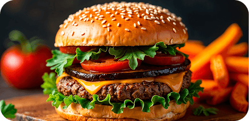 Grilled double cheese burger